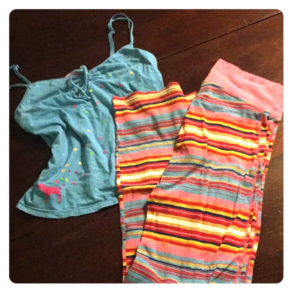Pink two piece pajamas